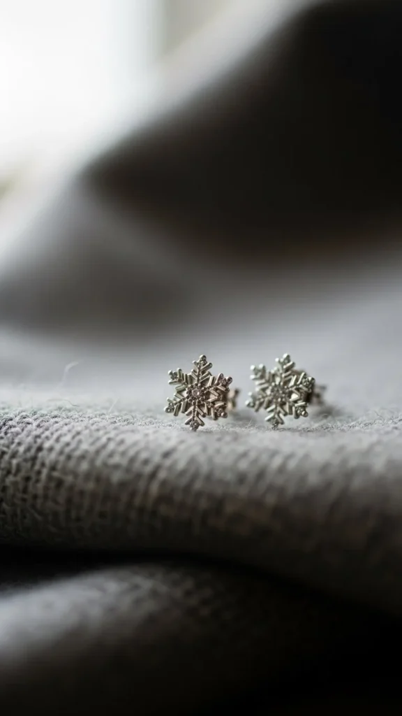 1. Dainty Snowflake Stud Earrings