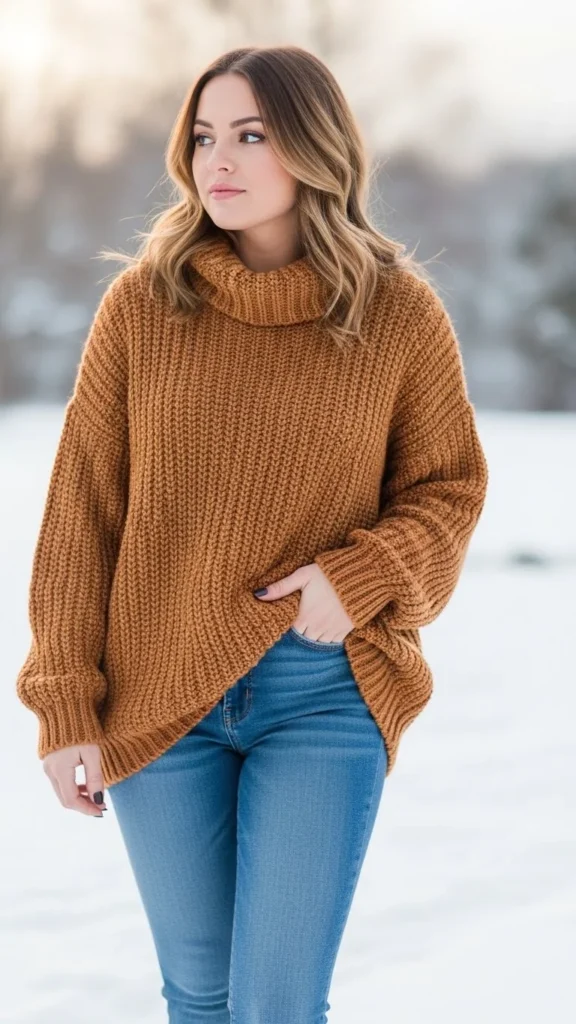 1. Oversized Sweater With Slim Bottoms