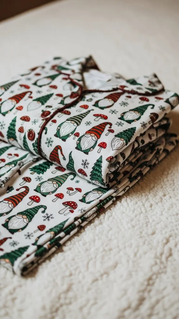 10. Winter Gnome Print Pajamas