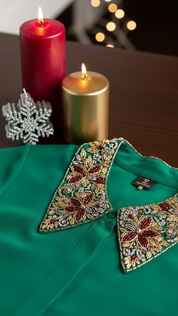 11. Beaded Collar Blouse