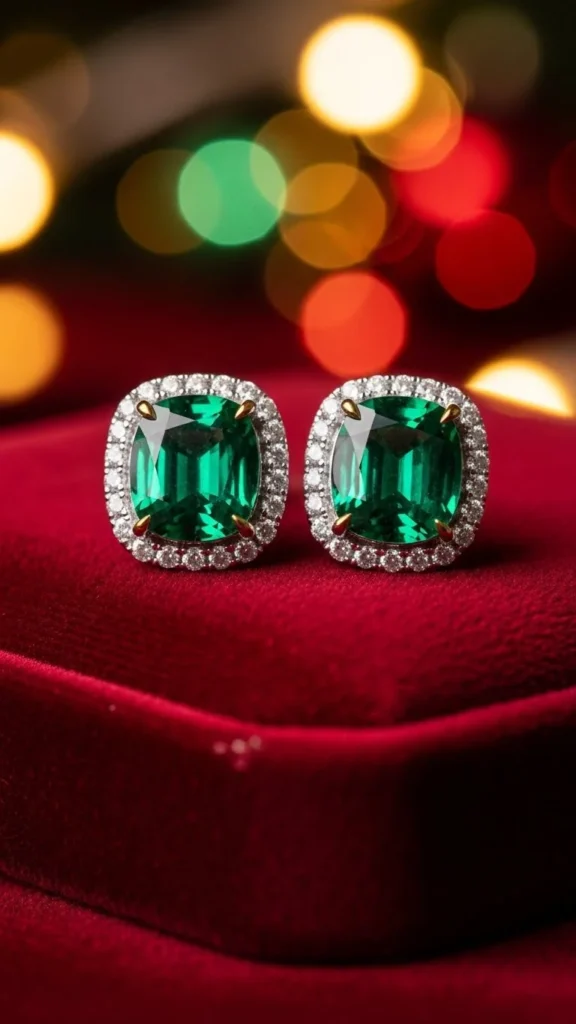 11. Green Gemstone Studs