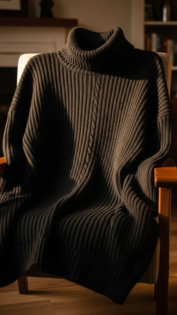 11. Oversized Black Turtleneck