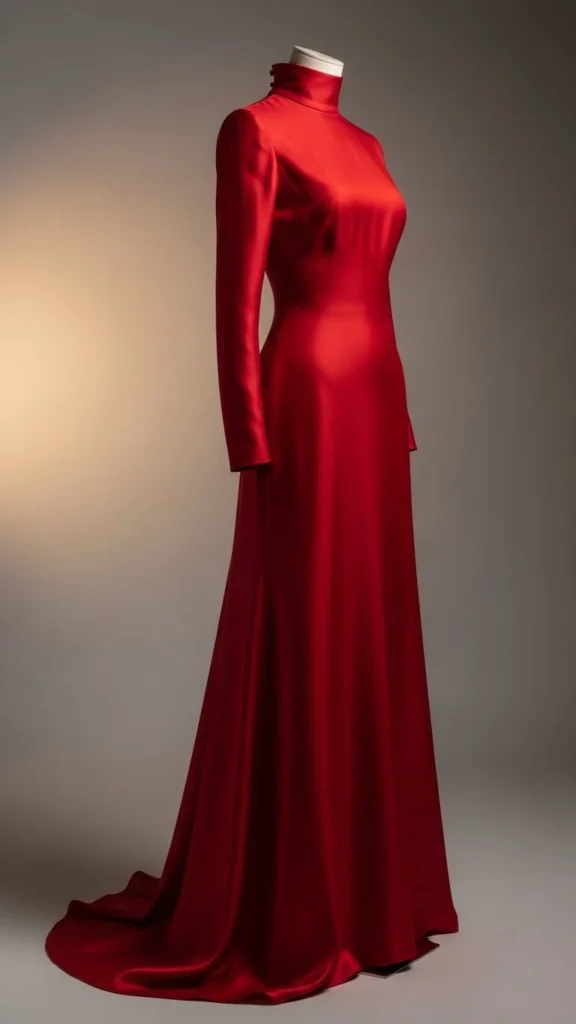 11. Red High-Neck Dress