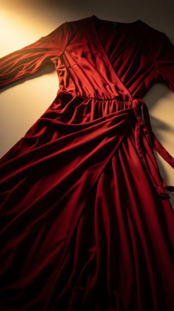 12. Burgundy Wrap Dress