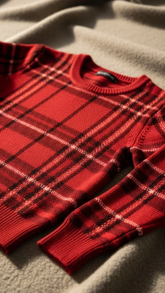 12. Red Plaid Sweater
