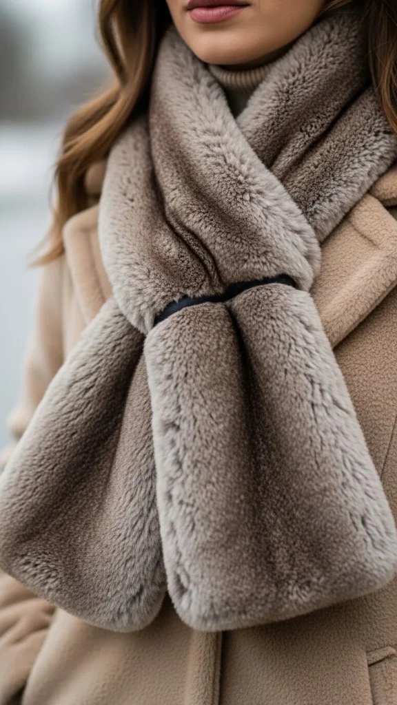 13. Faux Fur Collar Scarf