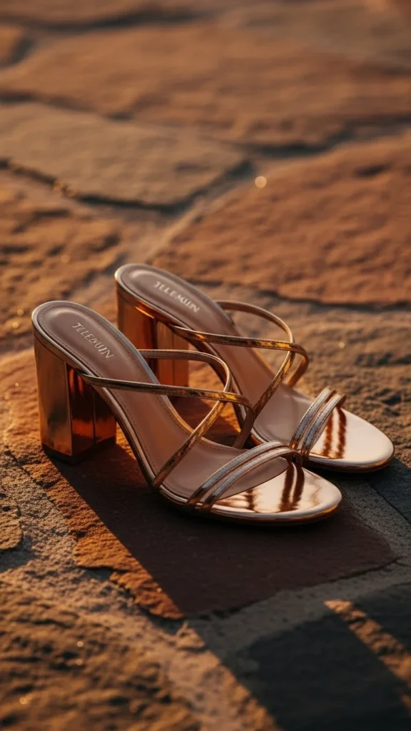 13. Metallic Block-Heel Sandals