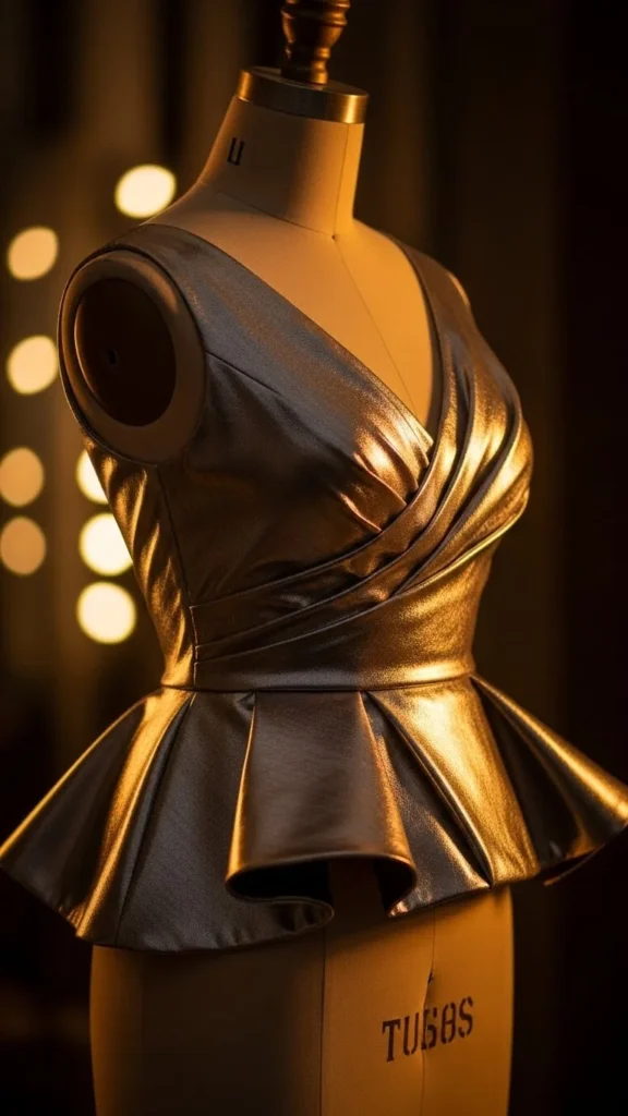 13. Metallic Peplum Top