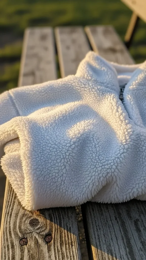 13. Snowy White Fleece Pullover