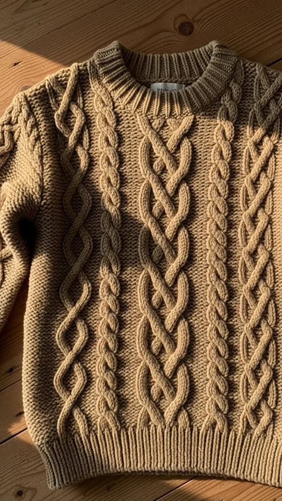 13. Tan Fisherman Sweater