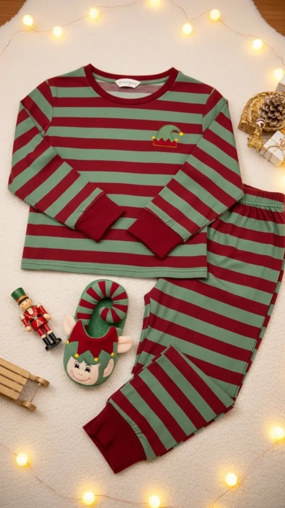 14. Cozy Elf-Themed Pajamas