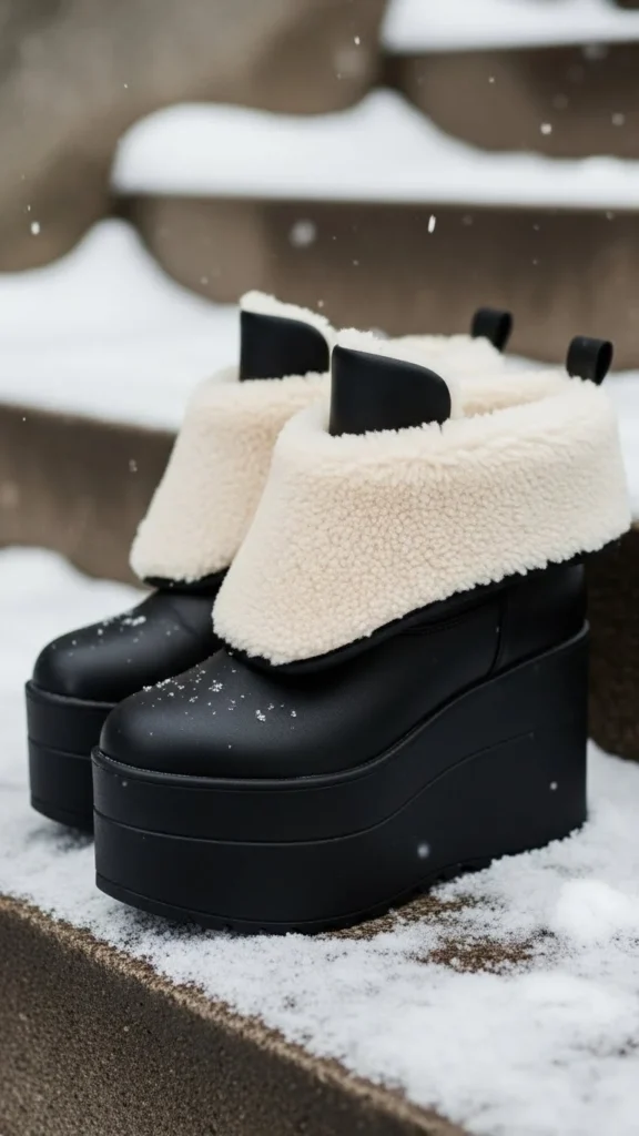 14. Faux-Shearling Platform Boots