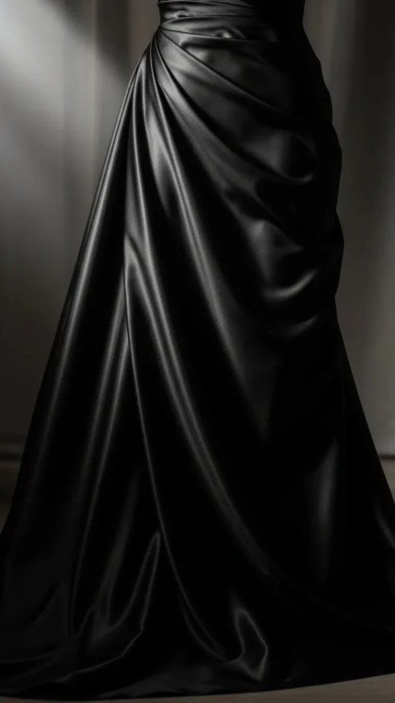 15. Black Satin Gown
