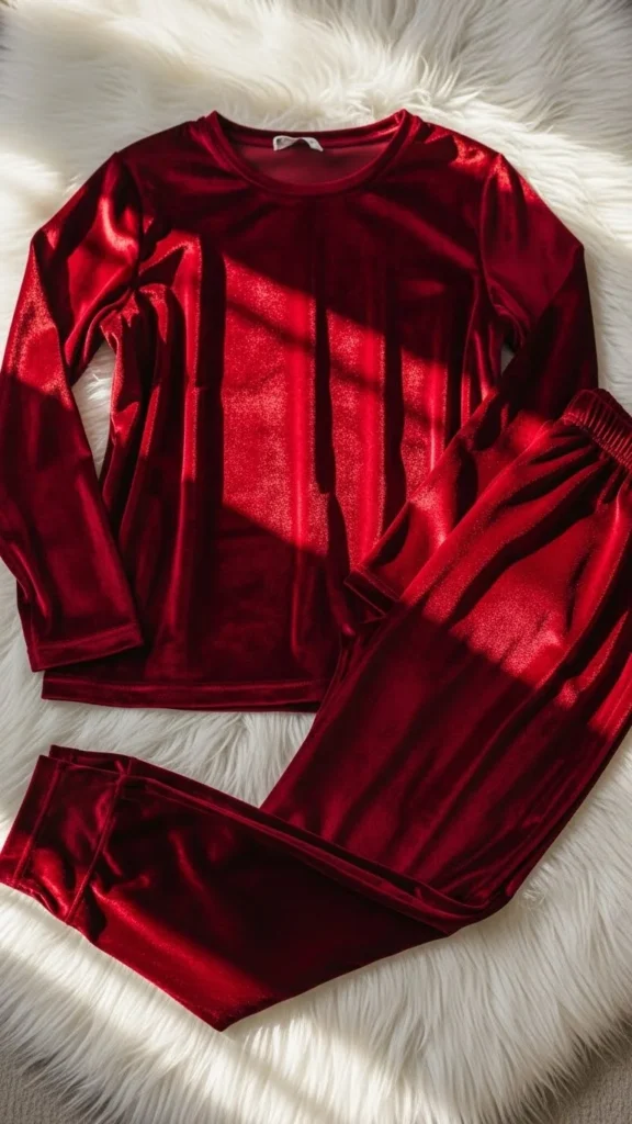 15. Soft Velvet Christmas Pajamas