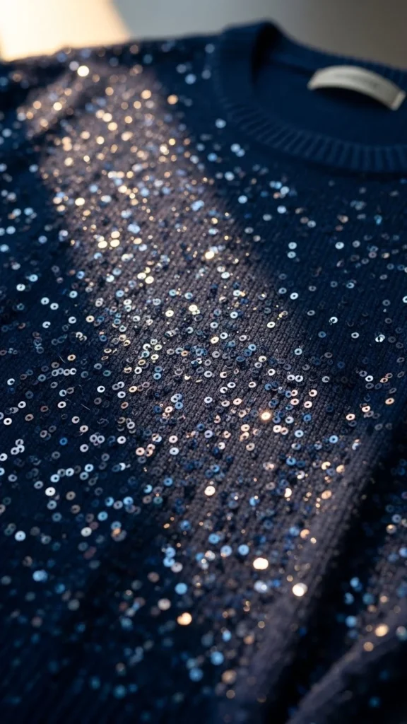 16. Midnight Blue Sequin Sweater