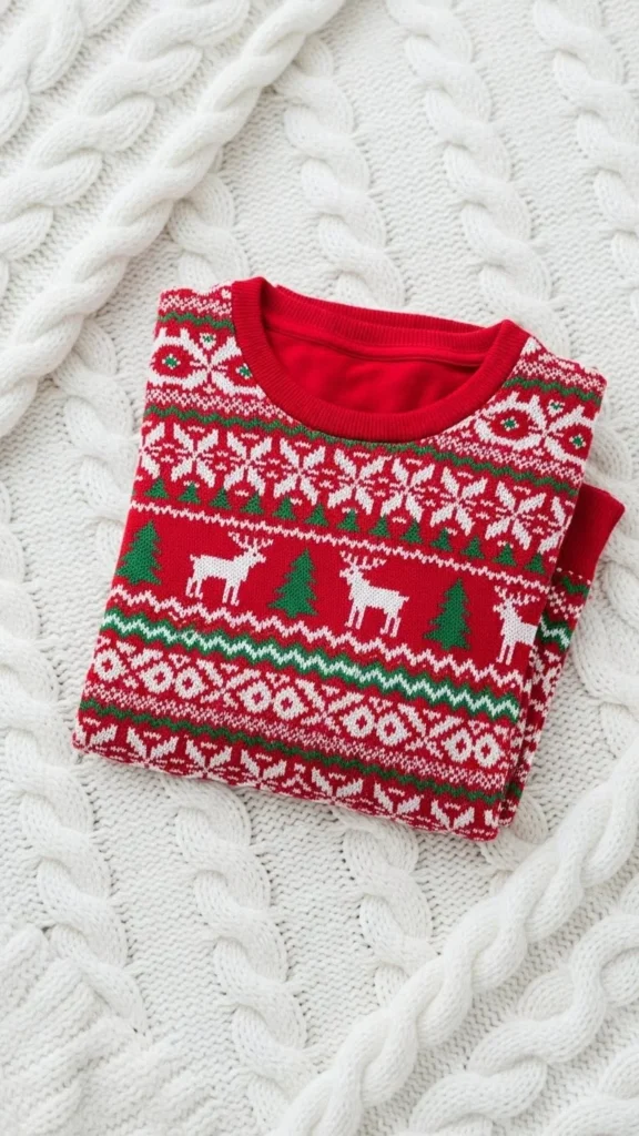 16. Red Fair Isle Pajamas