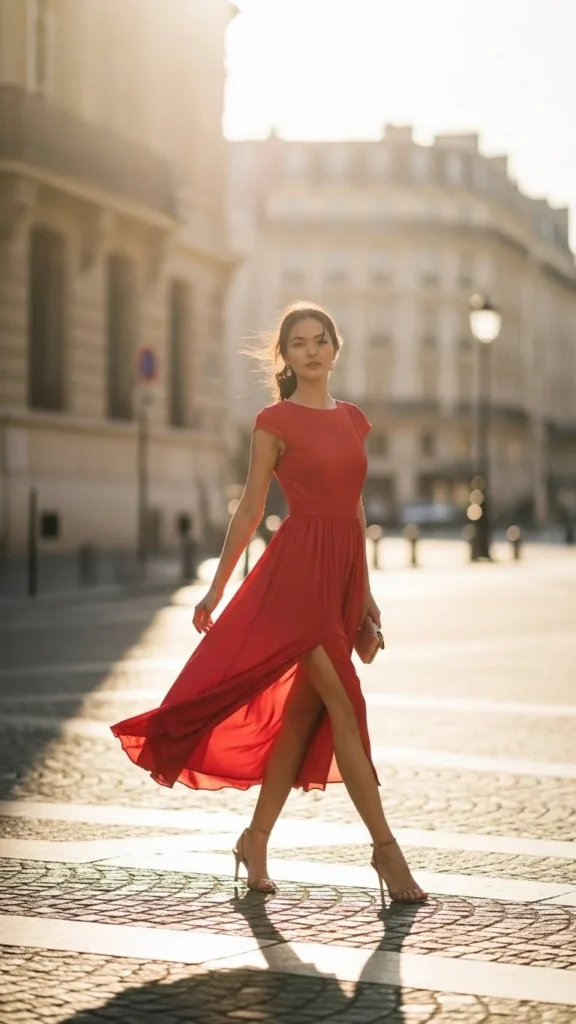 16. Red Turtleneck Dress