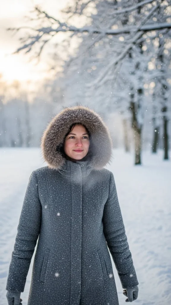 17. Hooded Wool Blend Coat