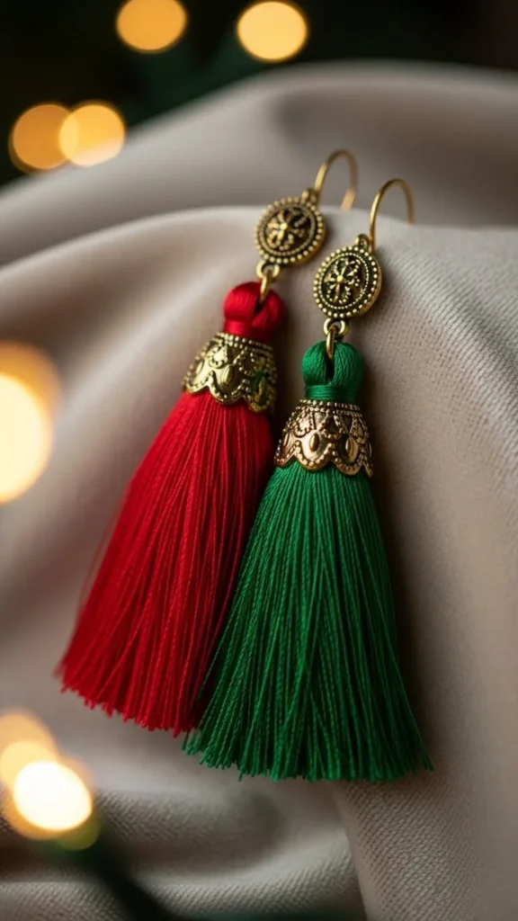 17. Tassel Earrings in Holiday Colors