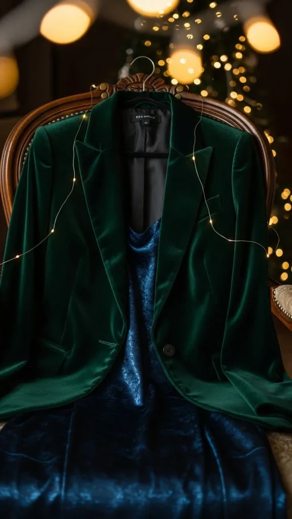 17. Velvet Blazer Over a Slip Dress