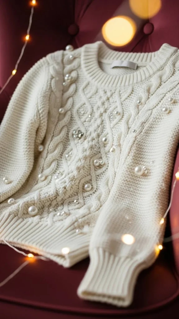 18. Embellished Pearl Sweater