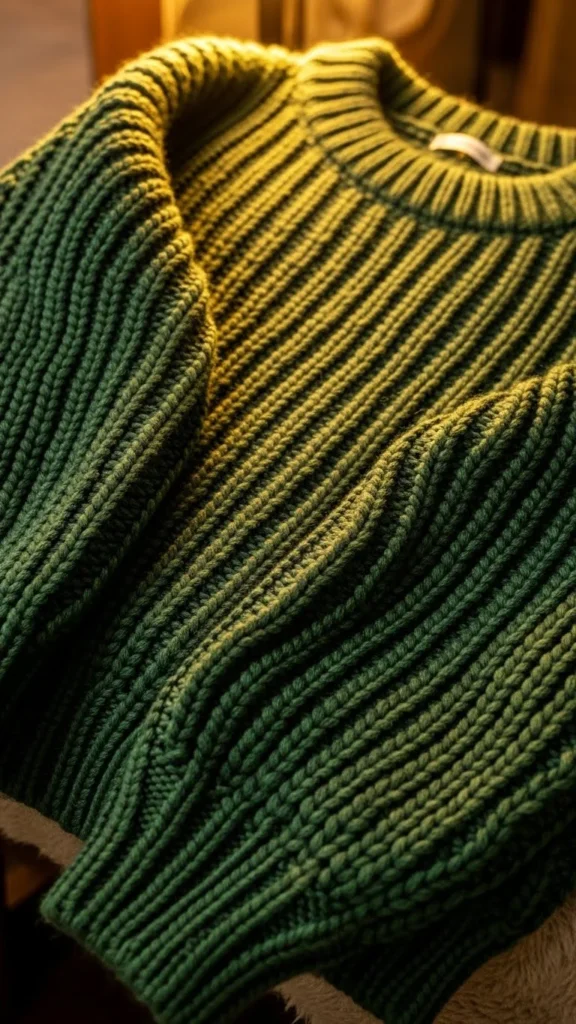 19. Forest Green Chunky Knit