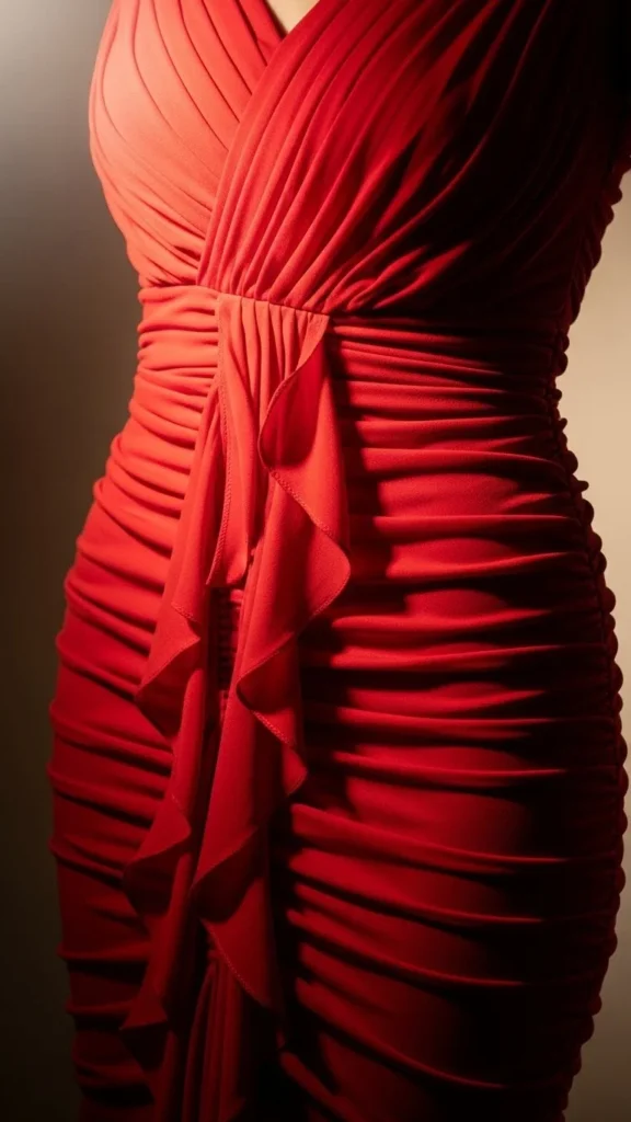 19. Red Ruched Dress