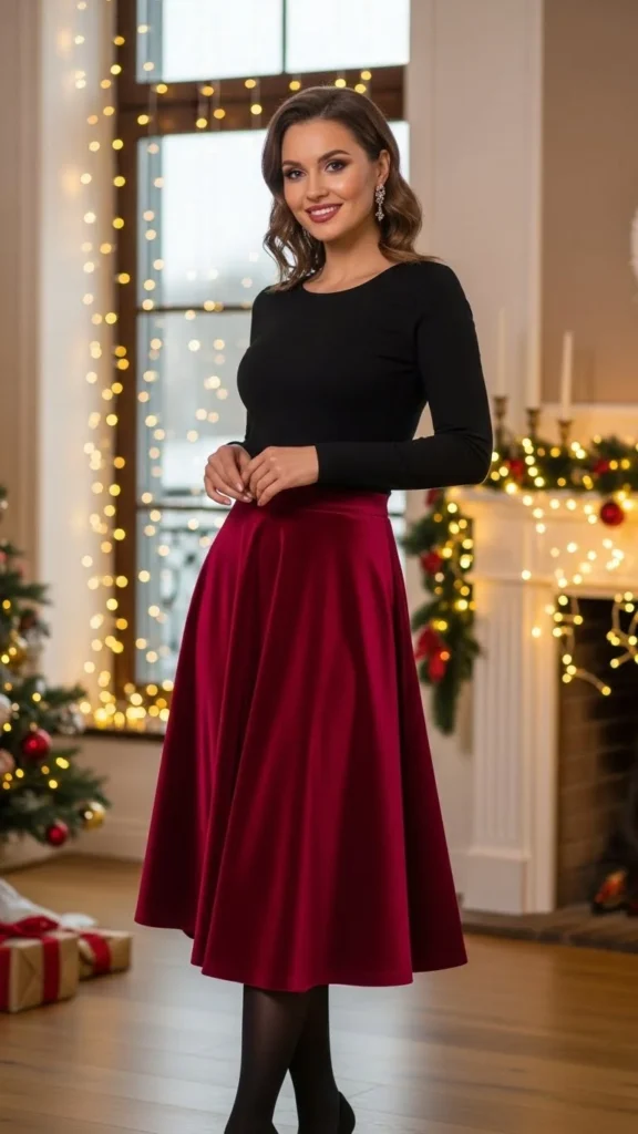 19. Velvet A-Line Skirt