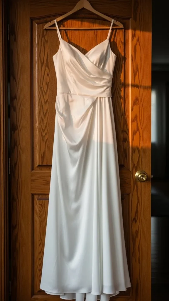 19. White Satin Dress