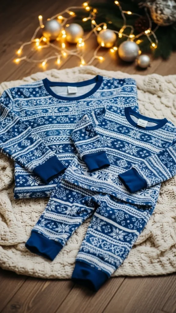 2. Snowflake Print Matching Sets