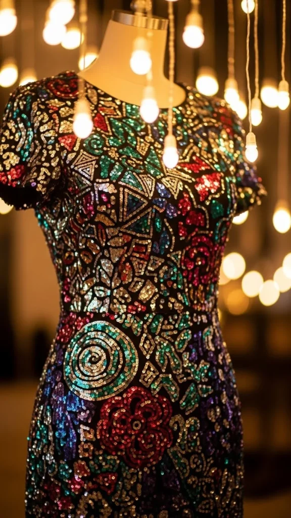 20. Mixed Sequin Pattern Dress