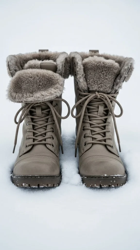 21. Faux-Fur Lined Combat Boots
