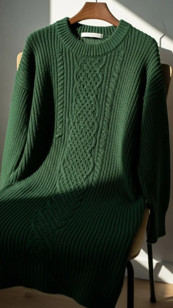 22. Forest Green Knit Dress