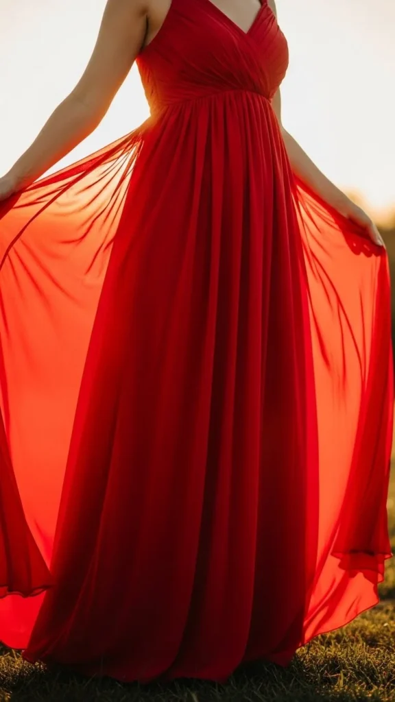 22. Red Empire Waist Dress