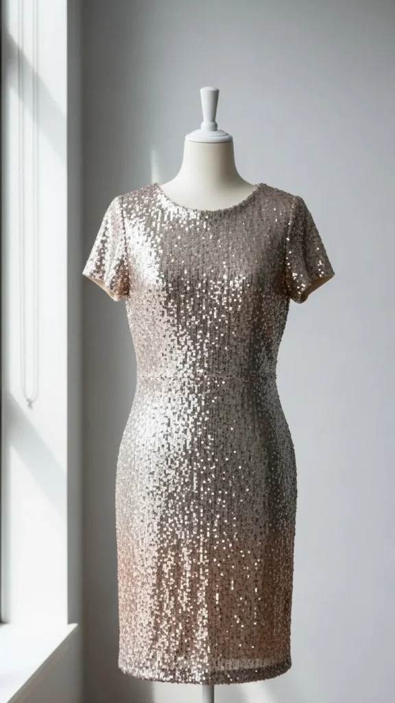 23. Neutral Sequin Dress