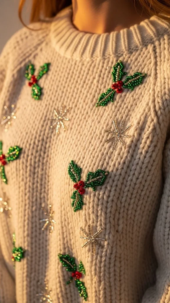 24. Beaded Holiday Sweater