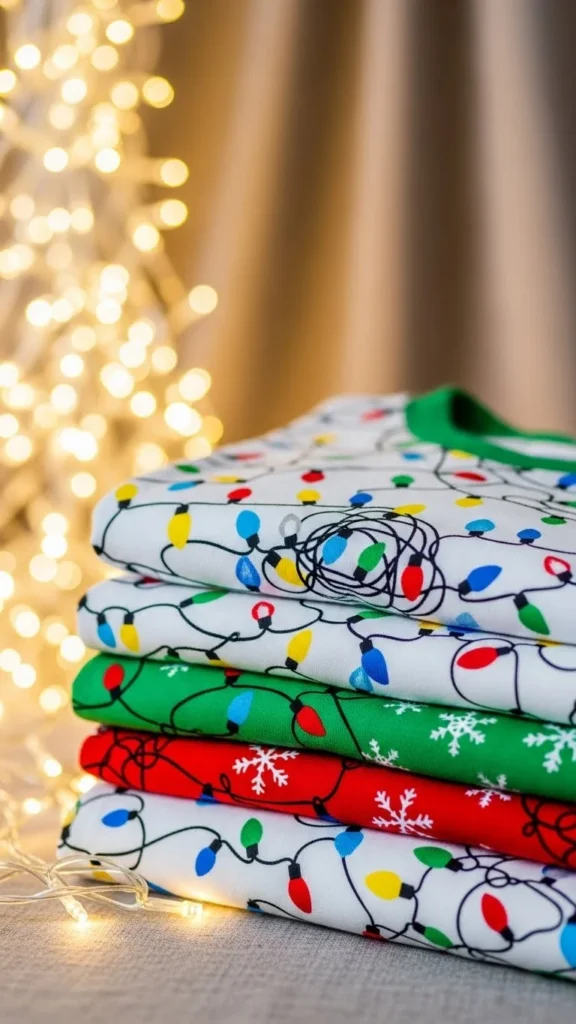 26. Christmas Lights Print Pajamas