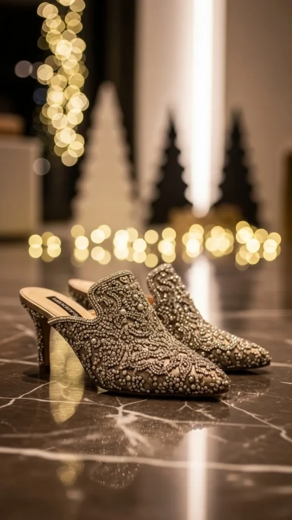 26. Embellished Mule Heels