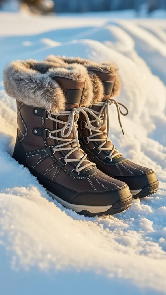 3. Faux-Fur Trim Snow Boots
