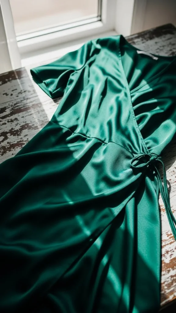 3. Satin Wrap Dress