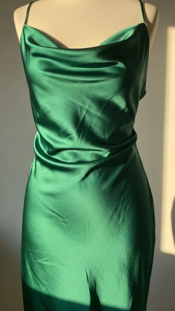 4. Emerald Satin Slip