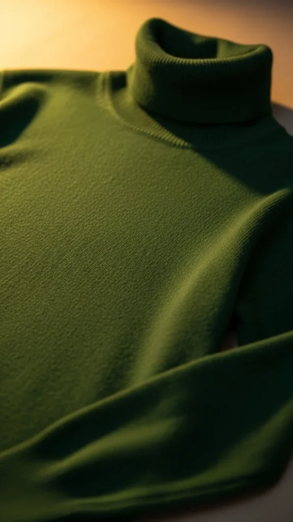 4. Green Turtleneck Sweater