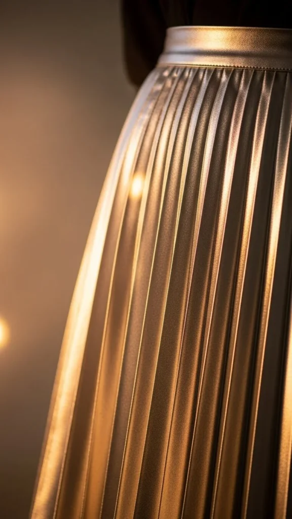 5. Metallic Pleated Skirt
