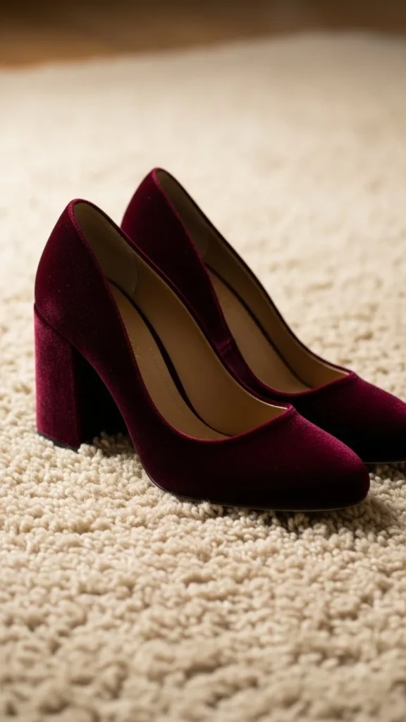 5. Velvet Block Heels