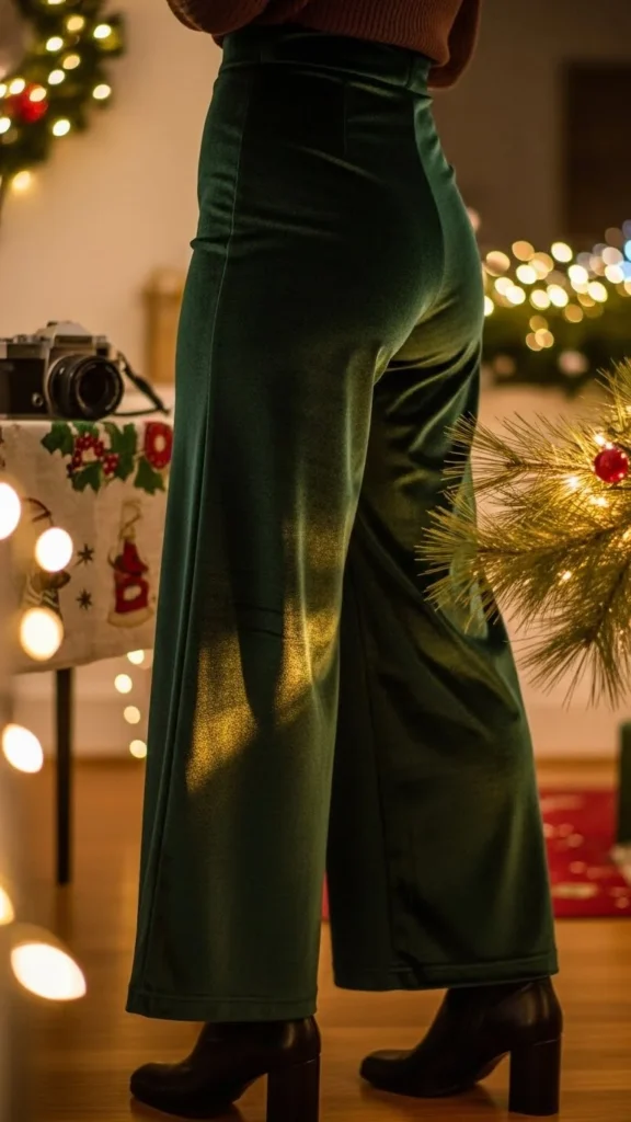 5. Velvet Wide-Leg Pants