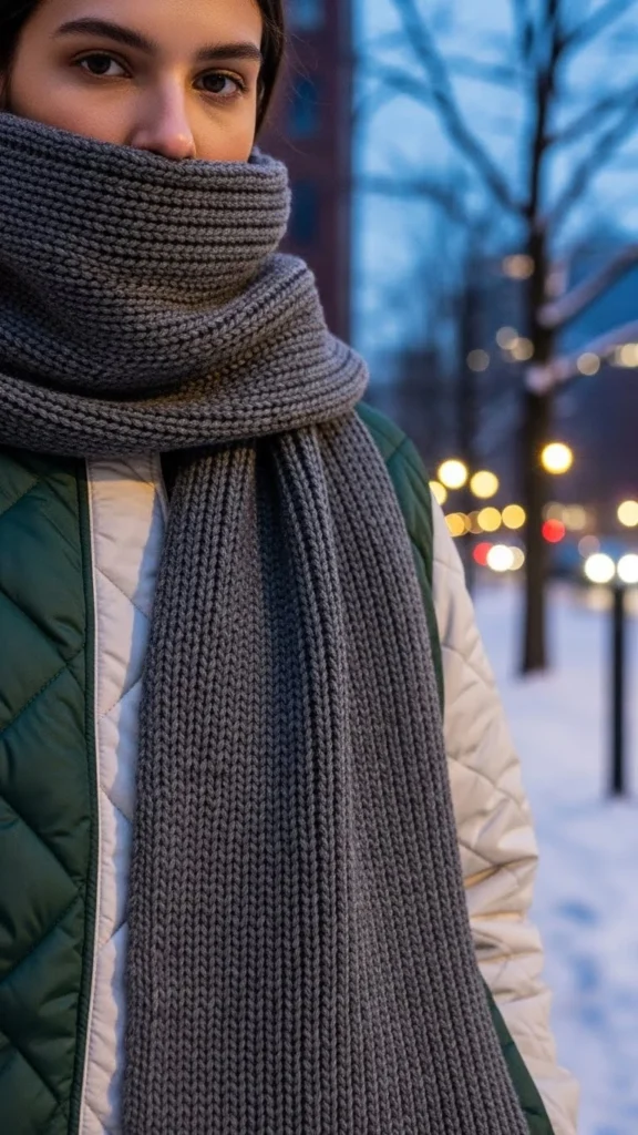 6. Ribbed Knit Neck Scarf