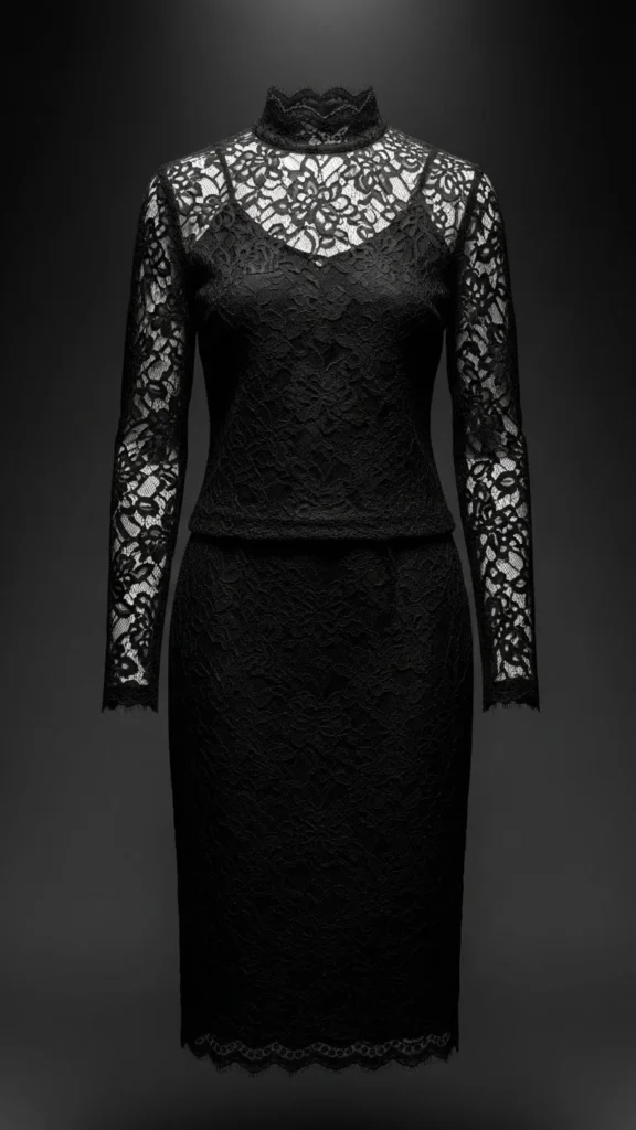 8. All-Black Lace Look