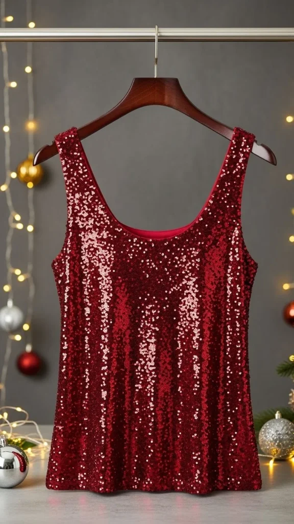 8. Sequin Tank with Thick Straps