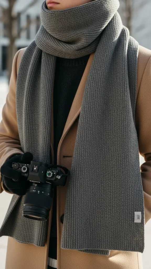 9. Long Skinny Knit Scarf