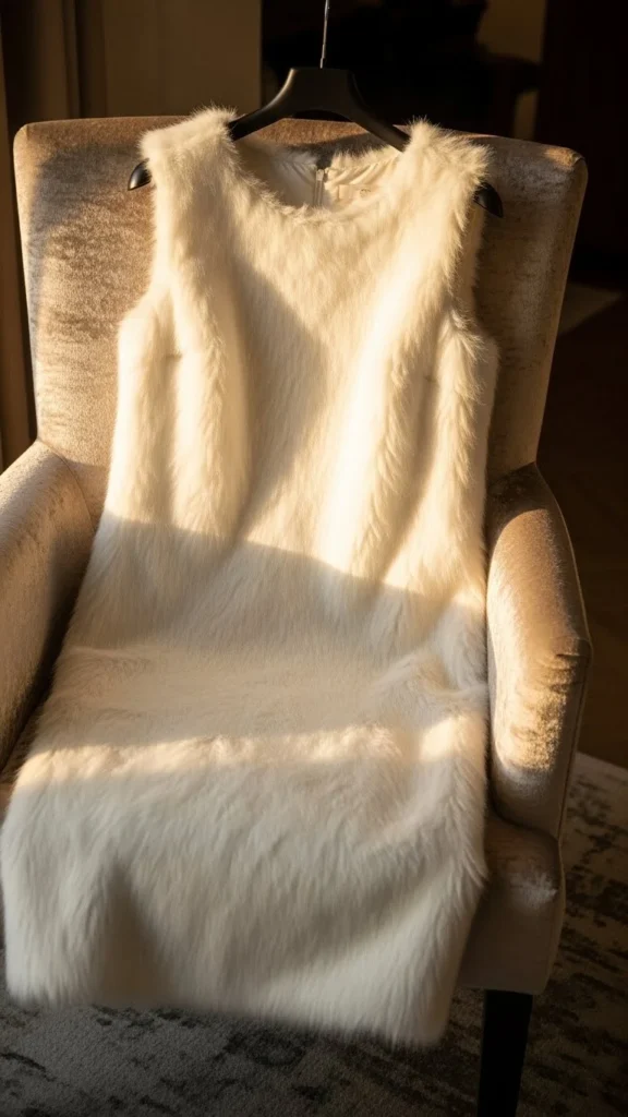 9. White Faux-Fur Dress